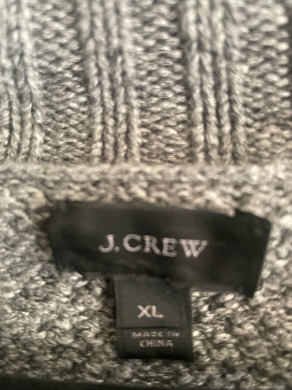J Crew Men’s Gray Cable Knit Cardigan Sweater Size XL